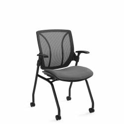 Mesh Medium Back Nesting Chair with Arms