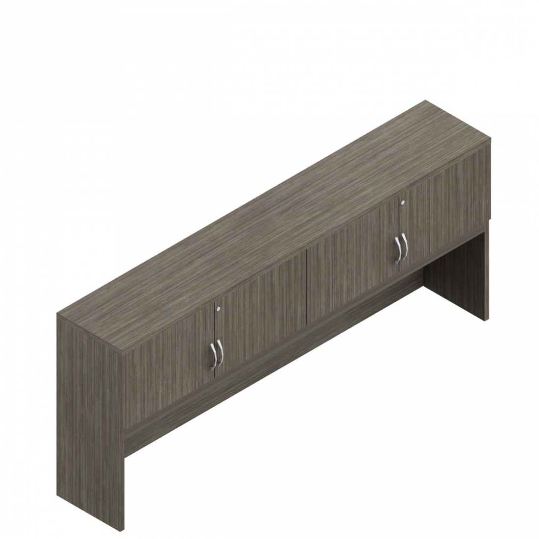 Étagère avec portes de 36 po H, tablette fixe, 72 po L x 15 po P