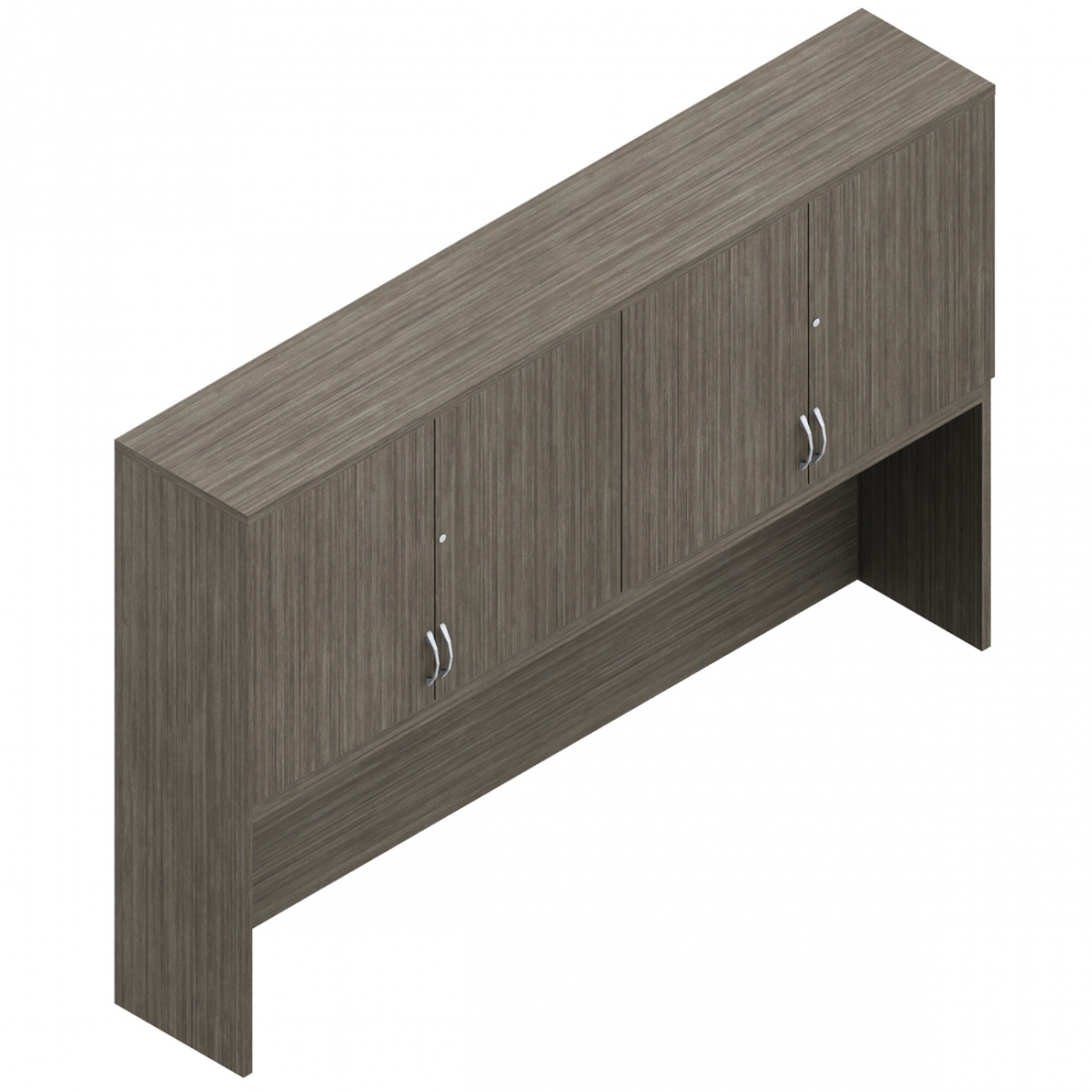 Étagère avec portes de 54,9 po H, tablette fixe, 71,7 po L x 15 po P