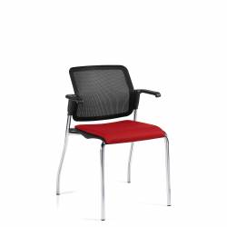 Sonic - classroom chairs - classroom seating - Armchair, Upholstered Seat & Mesh Back, Wall Saver Frame 