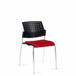 Sonic - classroom chairs - classroom seating - Armless Stacking Chair, Upholstered Seat & Polypropylene Back