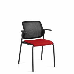 Sonic - classroom chairs - classroom seating - Stacking Armchair, Upholstered Seat & Mesh Back