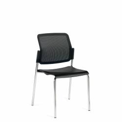 Sonic - classroom chairs - classroom seating - Armless Stacking Chair, Polypropylene Seat & Mesh Back