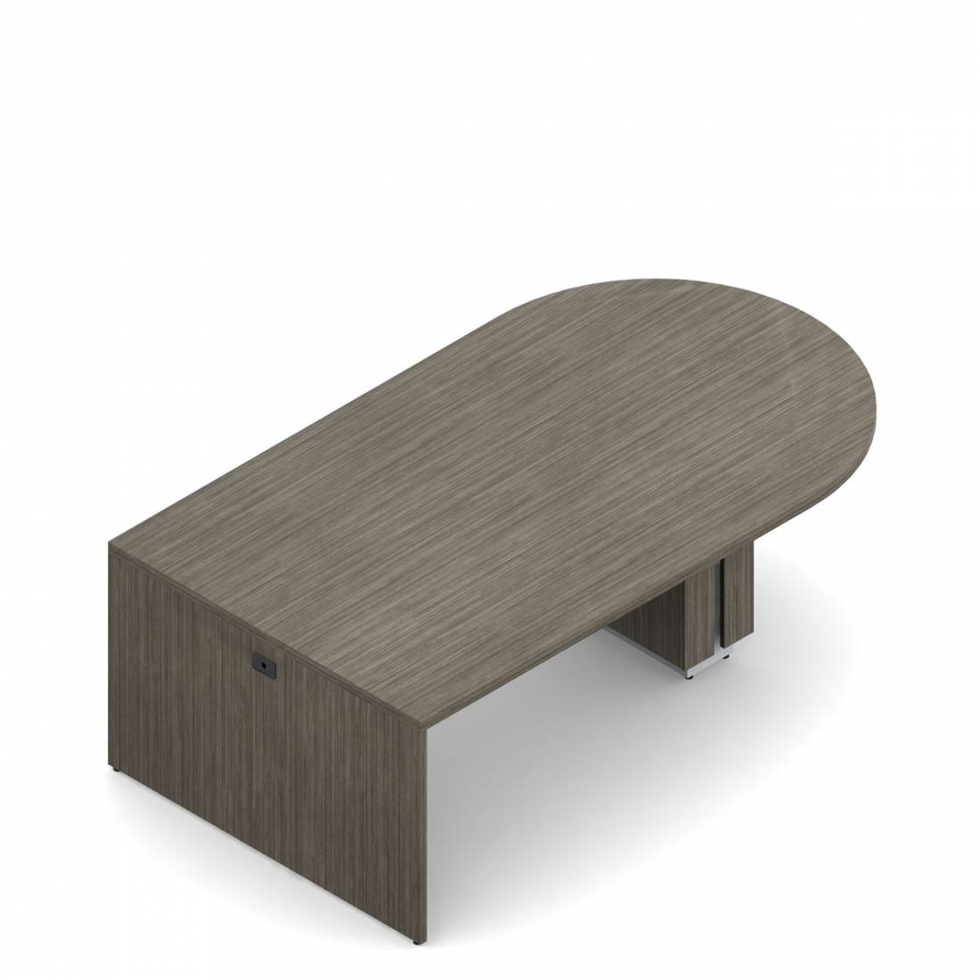 Table multimédia avec îlot en D, 30 po H x 84 po L x 48 po P