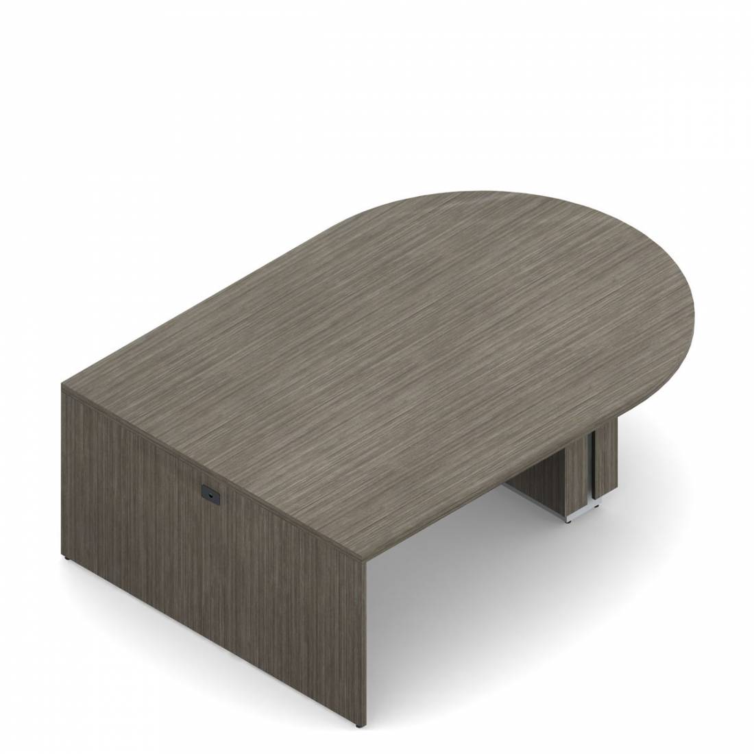 Table multimédia avec îlot en D, 30 po H x 84 po L x 60 po P