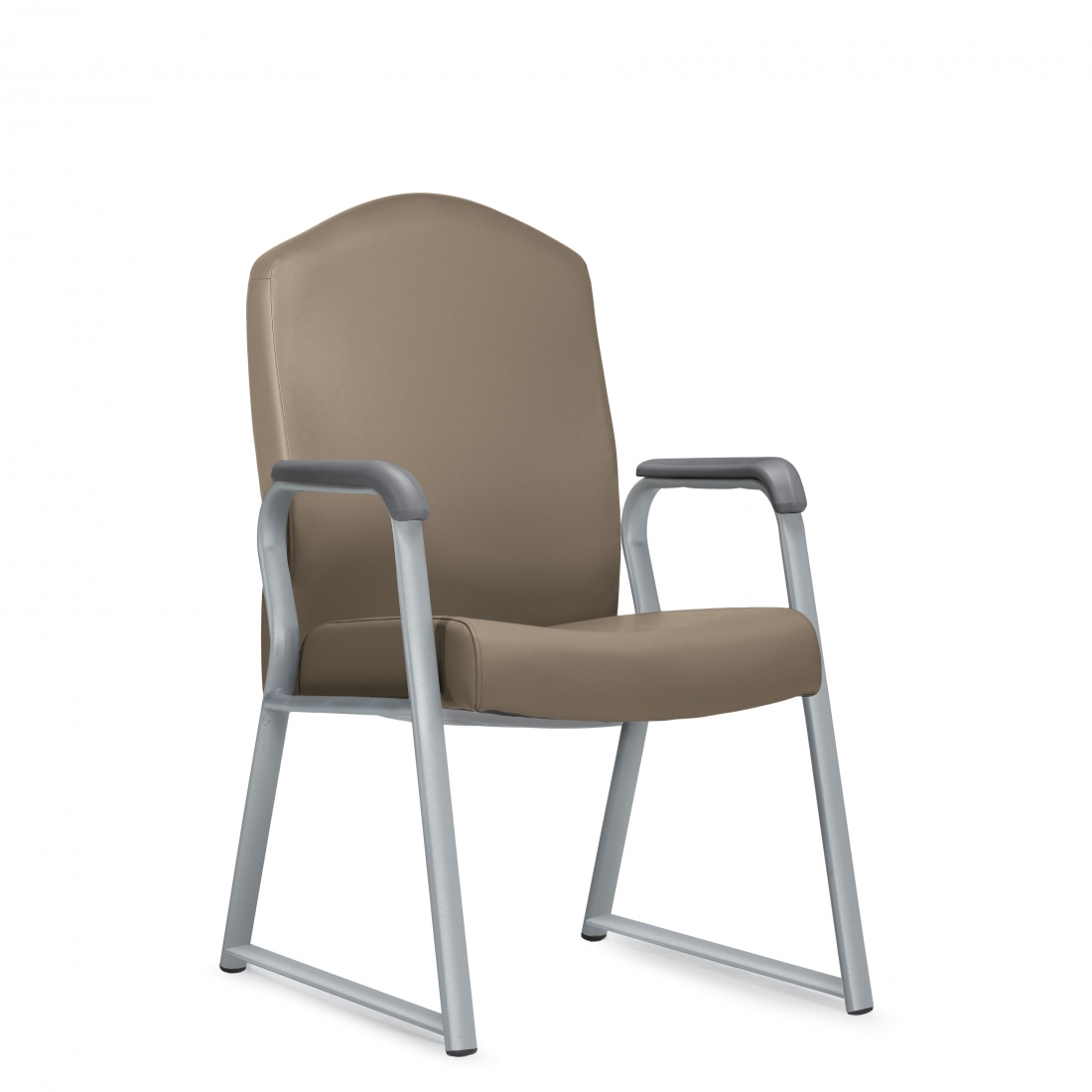 Curved Low Flex Back Armchair, Sled Base