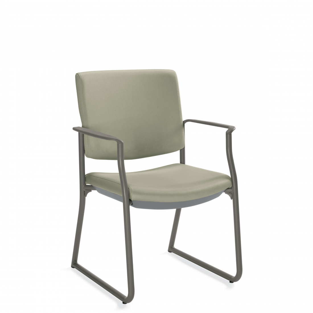 Armchair, Rectangular Back, Concealed Attachment, Sled Base