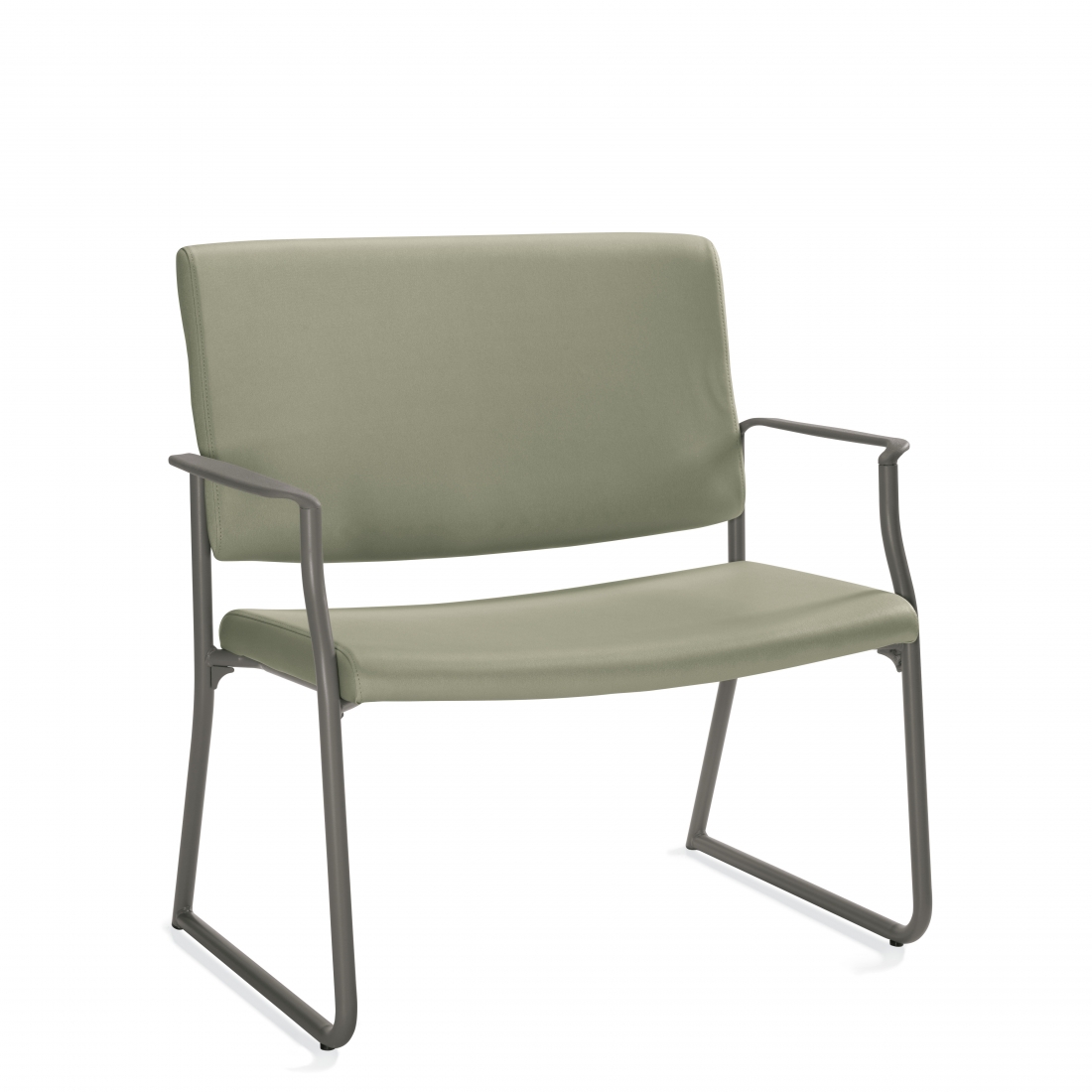 Bariatric Armchair, Rectangular Back, Concealed Attachment, Sled Base