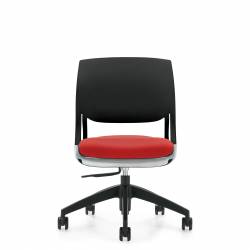 Novello - task chair - task seating - office task chair -Armless Task, Upholstered Seat & Polypropylene Back