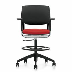 Novello - task chair - task seating - office task chair - Task Stool, Upholstered Seat & Polypropylene Back