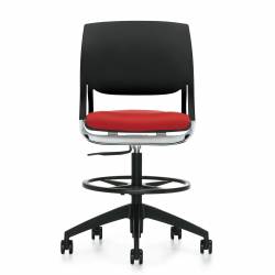Novello - task chair - task seating - office task chair - Armless Task Stool, Upholstered Seat & Polypropylene Back