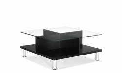 Table de salon carrée, dessus en verre