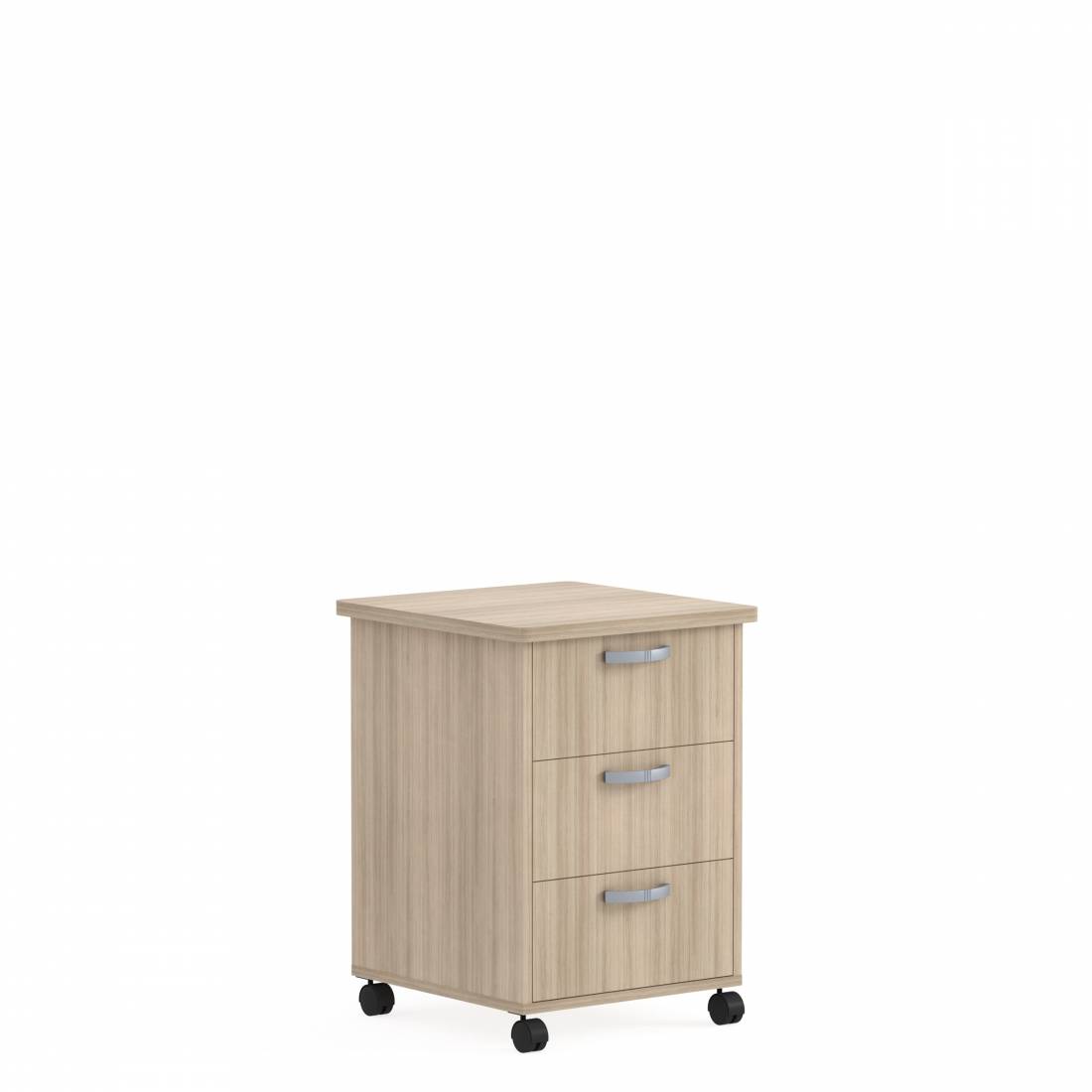 Bedside Cabinet, Casters, Three Drawers