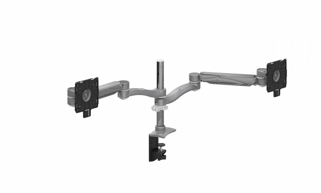 Dual Screen Double Extension Arm, Height Adjustable