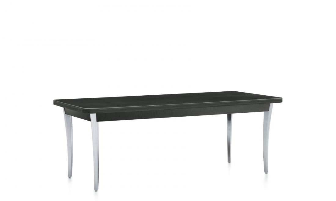 Coffee Table, Polished Aluminum Legs, High Pressure Laminate Top