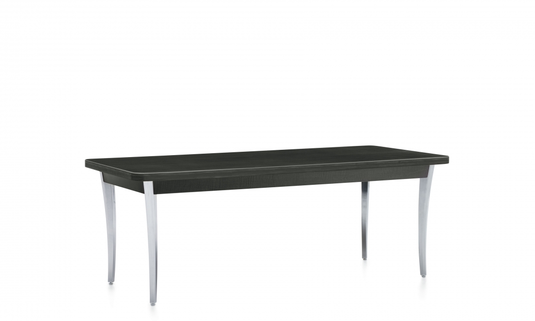 Coffee Table, Polished Aluminum Legs, Thermally Fused Laminate Top