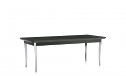 Table de salon, pieds en aluminium poli, dessus en bois Model Thumbnail