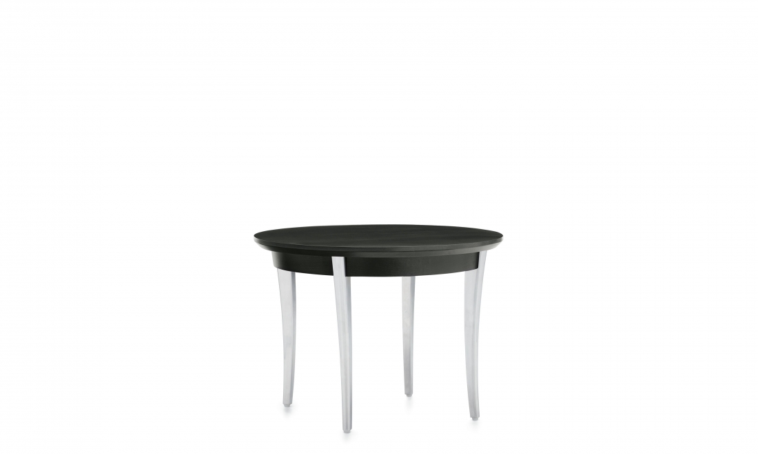 End Table, Polished Aluminum Legs, Wood Top 
