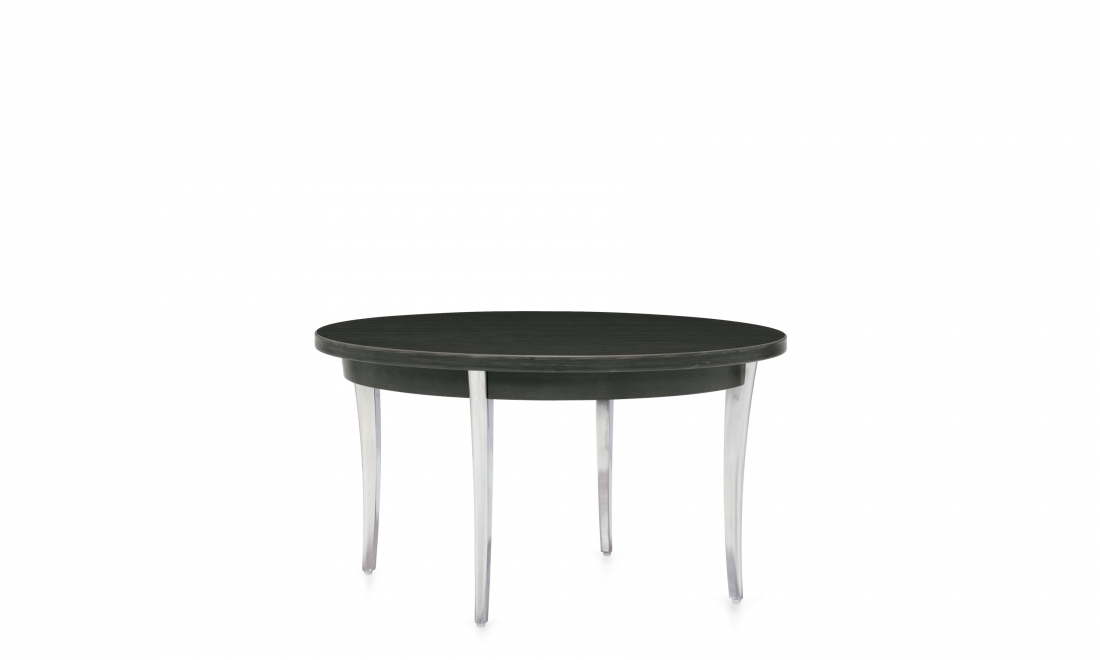 End Table, Polished Aluminum Legs, Wood Top