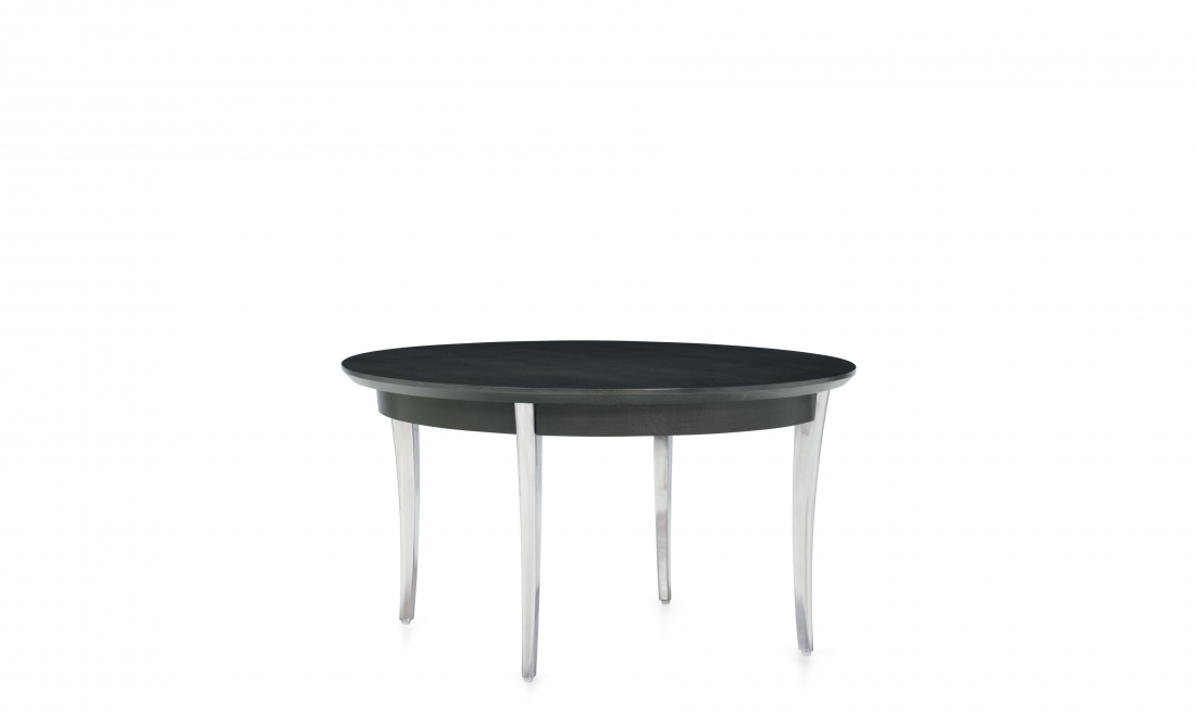 End Table, Polished Aluminum Legs, Wood Top