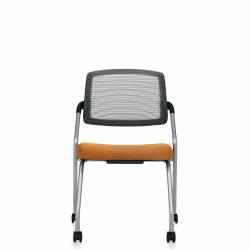 Spritz - mesh task chair - task chair - ergonomic chair - office mesh chair - ergonomic task chair - lumbar support for office chair - nesting chairs - Armless Flip Seat Nesting Chair, Casters