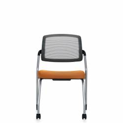 Spritz - mesh task chair - task chair - ergonomic chair - office mesh chair - ergonomic task chair - lumbar support for office chair - nesting chairs - Armless Flip Seat Nesting Chair, Front Casters