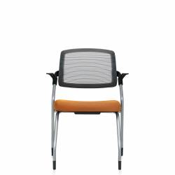 Spritz - mesh task chair - task chair - ergonomic chair - office mesh chair - ergonomic task chair - lumbar support for office chair - nesting chairs - Flip Seat Nesting Armchair, Glides