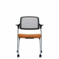 Spritz - mesh task chair - task chair - ergonomic chair - office mesh chair - ergonomic task chair - lumbar support for office chair - nesting chairs - Flip Seat Nesting Armchair, Casters