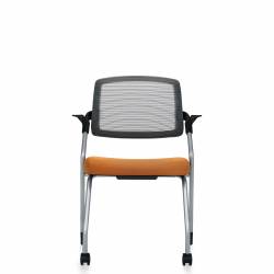 Spritz - mesh task chair - task chair - ergonomic chair - office mesh chair - ergonomic task chair - lumbar support for office chair - nesting chairs - Flip Seat Nesting Armchair, Front Casters
